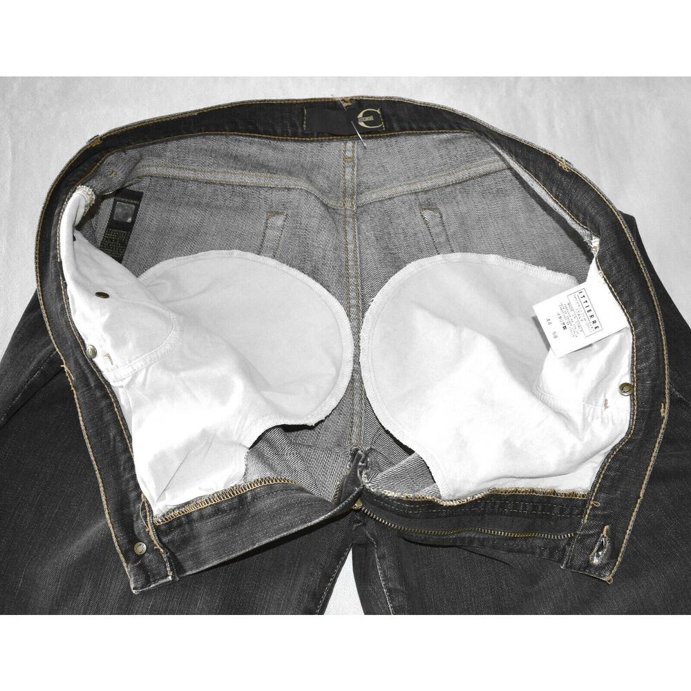 B0 Auth JUST CAVALLI ROBERTO CAVALLI Washed Black Straight Leg Jeans Sz W40 L35 - Picture 4 of 7